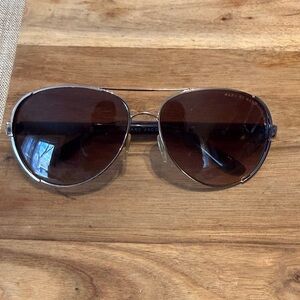 Marc by Marc Jacobs Silver Frame Sunglasses with Brown Lenses, Tortoise Arms